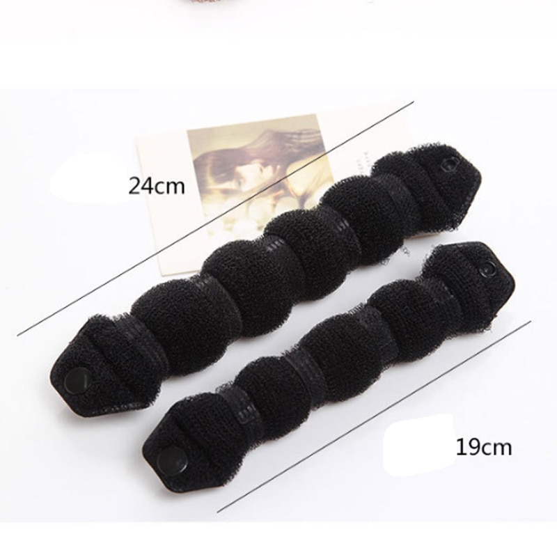 2pcs Practical Sponge Hair Styling Device Donut Bun Maker Chrismas Magic Easy Using Hairdisk Former Ring Shaper Styler Tools