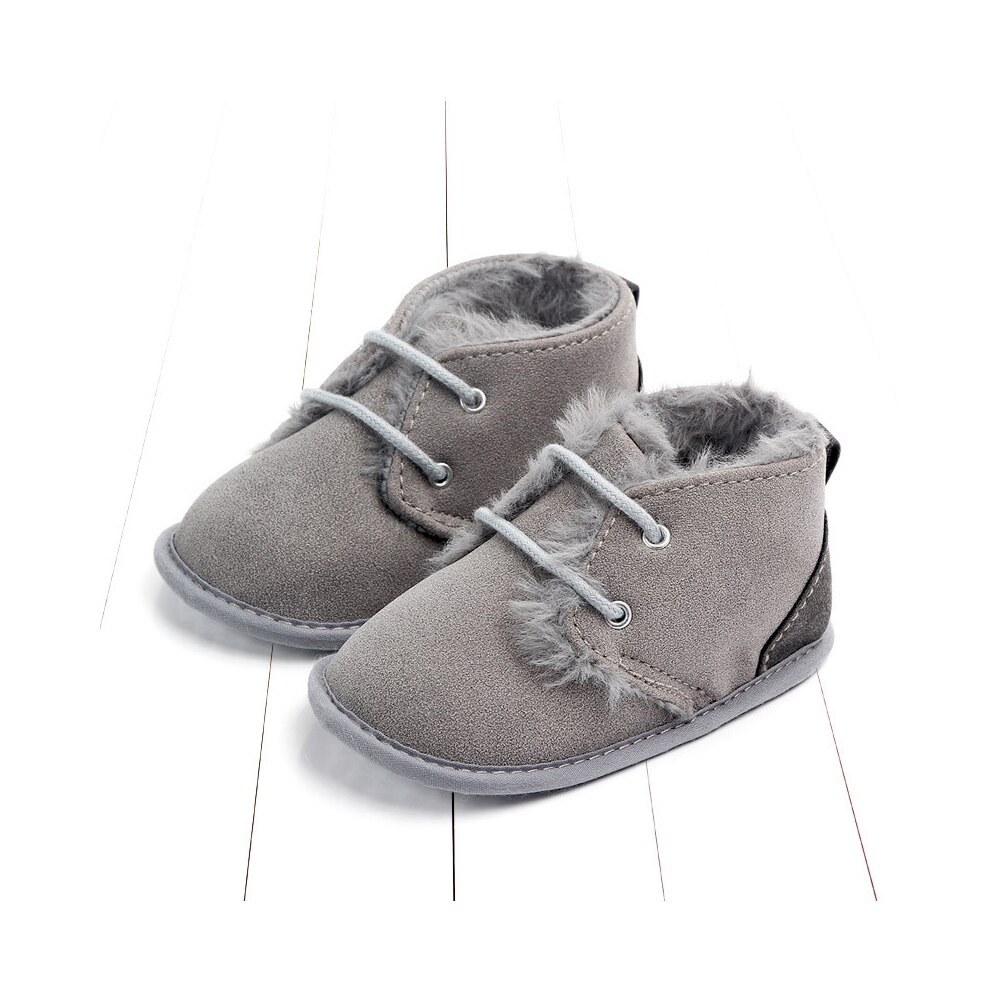 Winter Infants Shoes Plush Sneaker Walking Soft-Soled Non-Slip Leopard Zipper Birthday Unisex Shoes: B / 3-5 Months