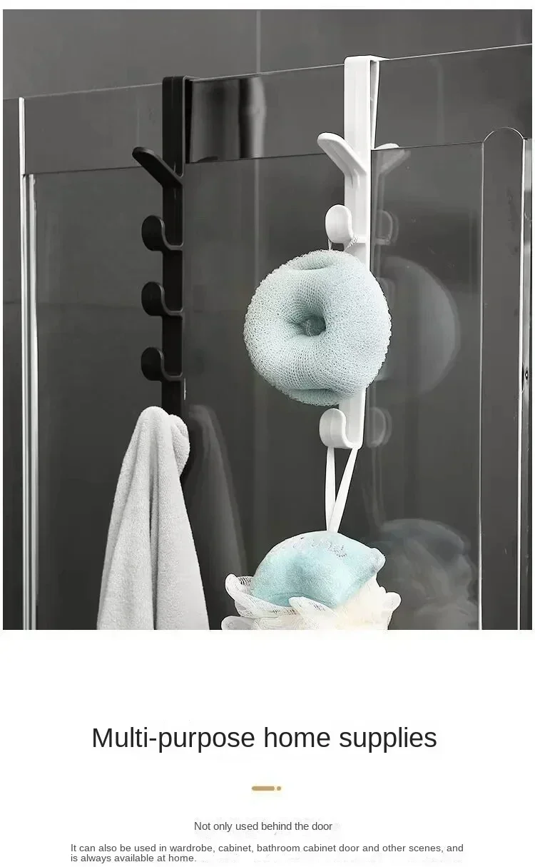 Perchero portátil multifuncional para armario, colgador de toallas detrás de la puerta, 5 ganchos, cocina y baño