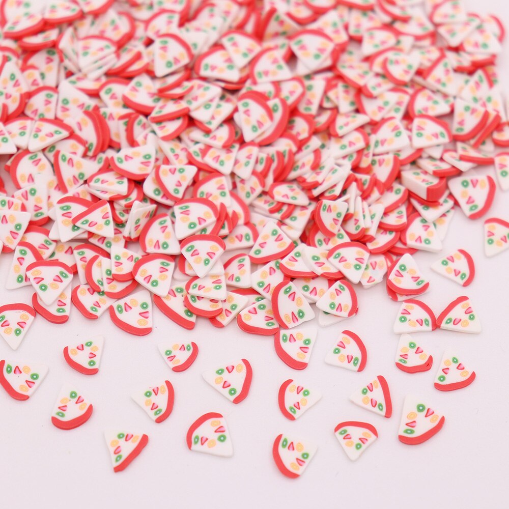 10g/Lot Watermelon Slices Sprinkles For Slime Supplie Toy Polymer Clay Charms Accessories Addition For Fluffy Clear Slime