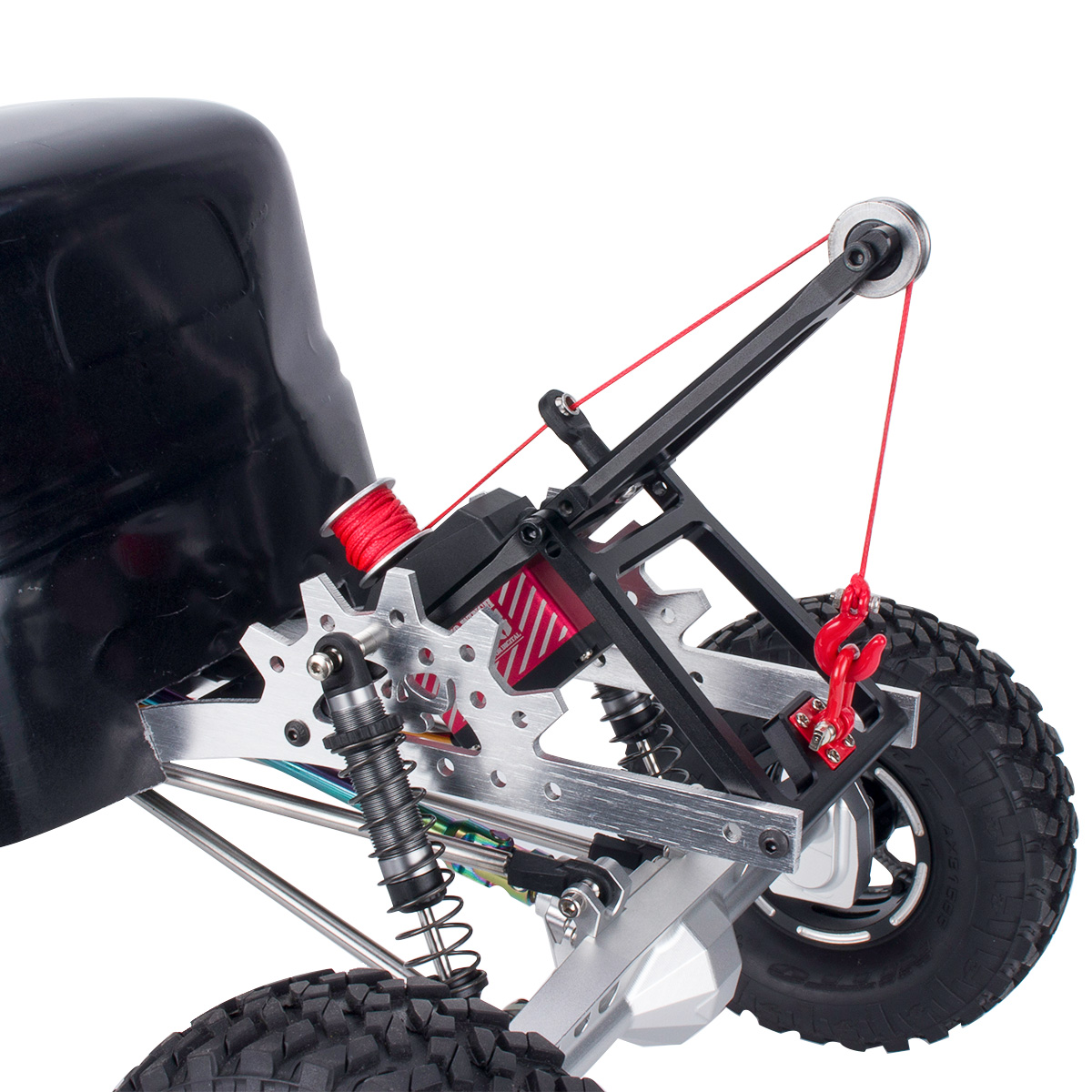 Guincho rc/serviço de resgate, caminhão de reboque, guindaste, braço, ferramenta diy, 1/10, carro rastreador, axial scx10 d90 trx4 capra lcg, peça de chassi