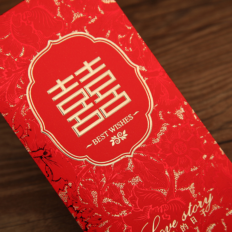 ! 30pcs Romantic Wedding Best Wishes Red Envelope Floral Double Happiness Love Day Red Pocket