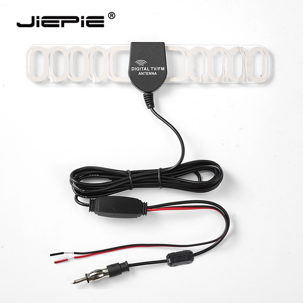 Jiepie universal bil fm antenn 20db förstärkare 3m kabel vindruta dold antenn för bil lastbil bilradio stereo aktiv antenn: Default Title