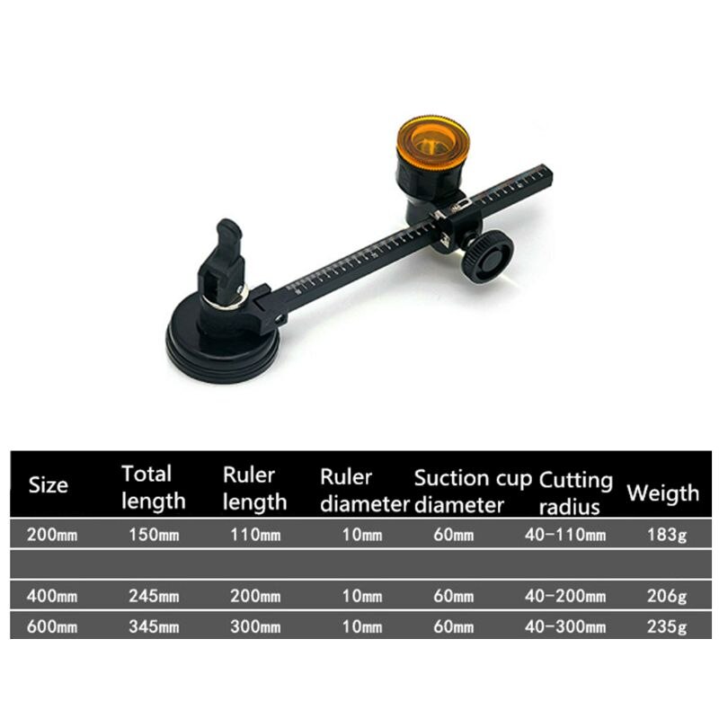 Industrial Grade Diamond Glass Cutter Sharp Wheel Blade Glass Cutting Tool Wheels Compasses Suction Glass Circle Cutter