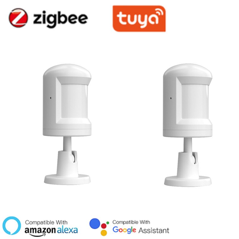Tuya ZigBee Smart Human Body Sensor Motion Sensor Home Alarm System PIR Detector Mini Wireless Motion Detector With Foot Stand: 2pcs