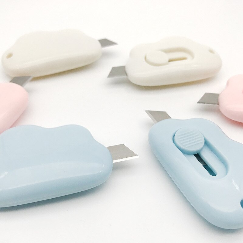 Mini Cute Cloud Utility Knife 9mm Safety Metal Blade Express Box Opener Paper Cutter Art Craft Wrapping Office School F359