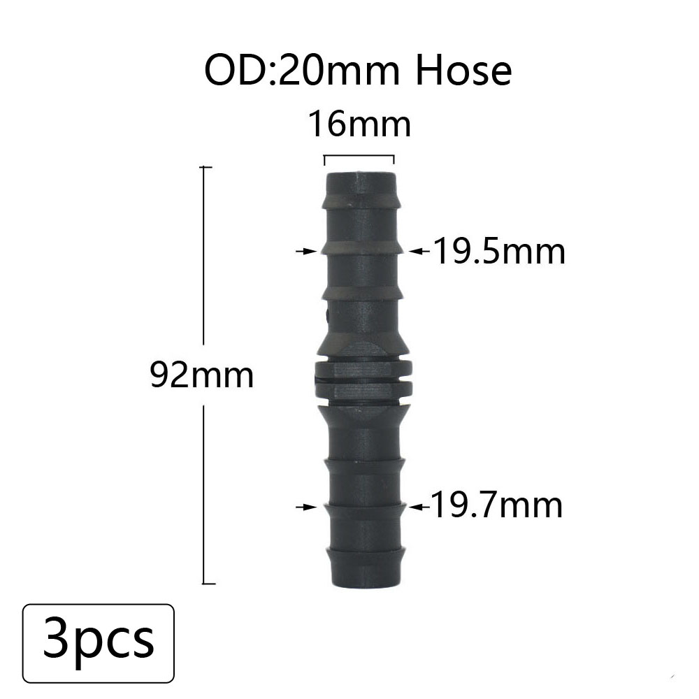 Plastic Hose Barb Connectors 16/20/25mm Pe Tube Tee Elbow Cross End Plug Reducing Coupler Drip Irrigation Fitting 1/2 3/4 1": Light Grey