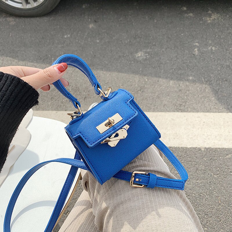 S.IKRR Leder Schulter Tasche Für Frauen Kleine Handtasche Geldbörse Mit Haspe Weiblichen Quaste Umhängetaschen Damen Mini Kupplung Abend Taschen: Blau