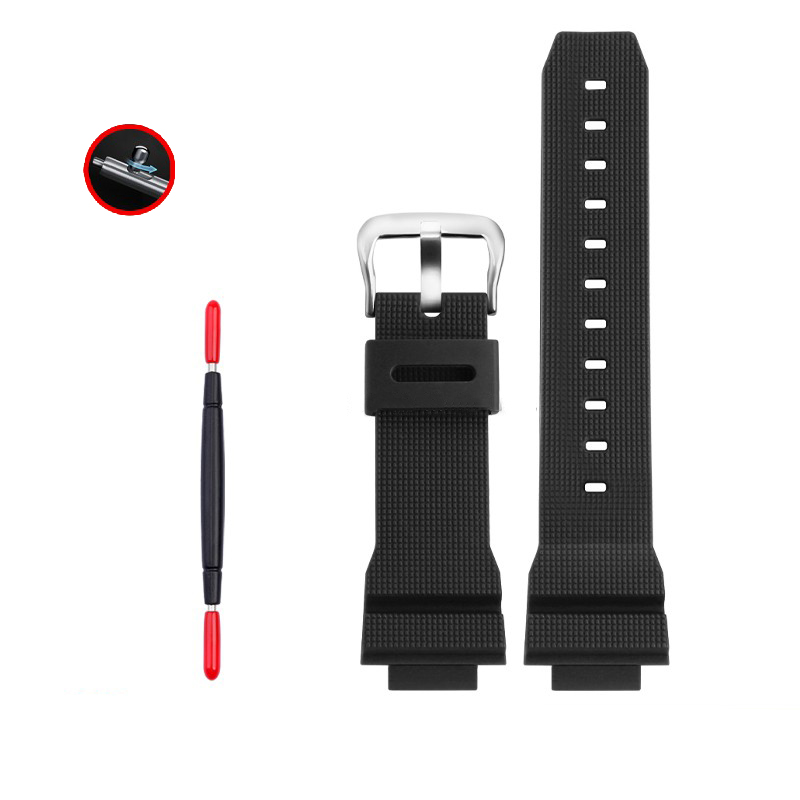 pour Casio G-SHOCK Bracelet en Silicone GM2100/5600/6900 GA2100 DW5600 Bracelet de montre étanche en caoutchouc Bracelet de montre hommes 16MM: Charbon noir