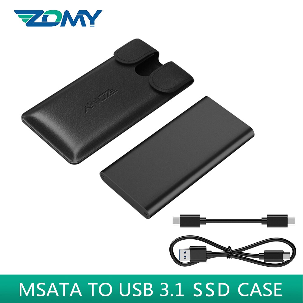 ZOMY mSATA robić Usb 3.1 obudowa na SSD przenośny aluminium 3*3/3*5 10 gb/s czarny obudowa zewnętrznego dysku twardego komórkowy dysk półprzewodnikowy HD6012