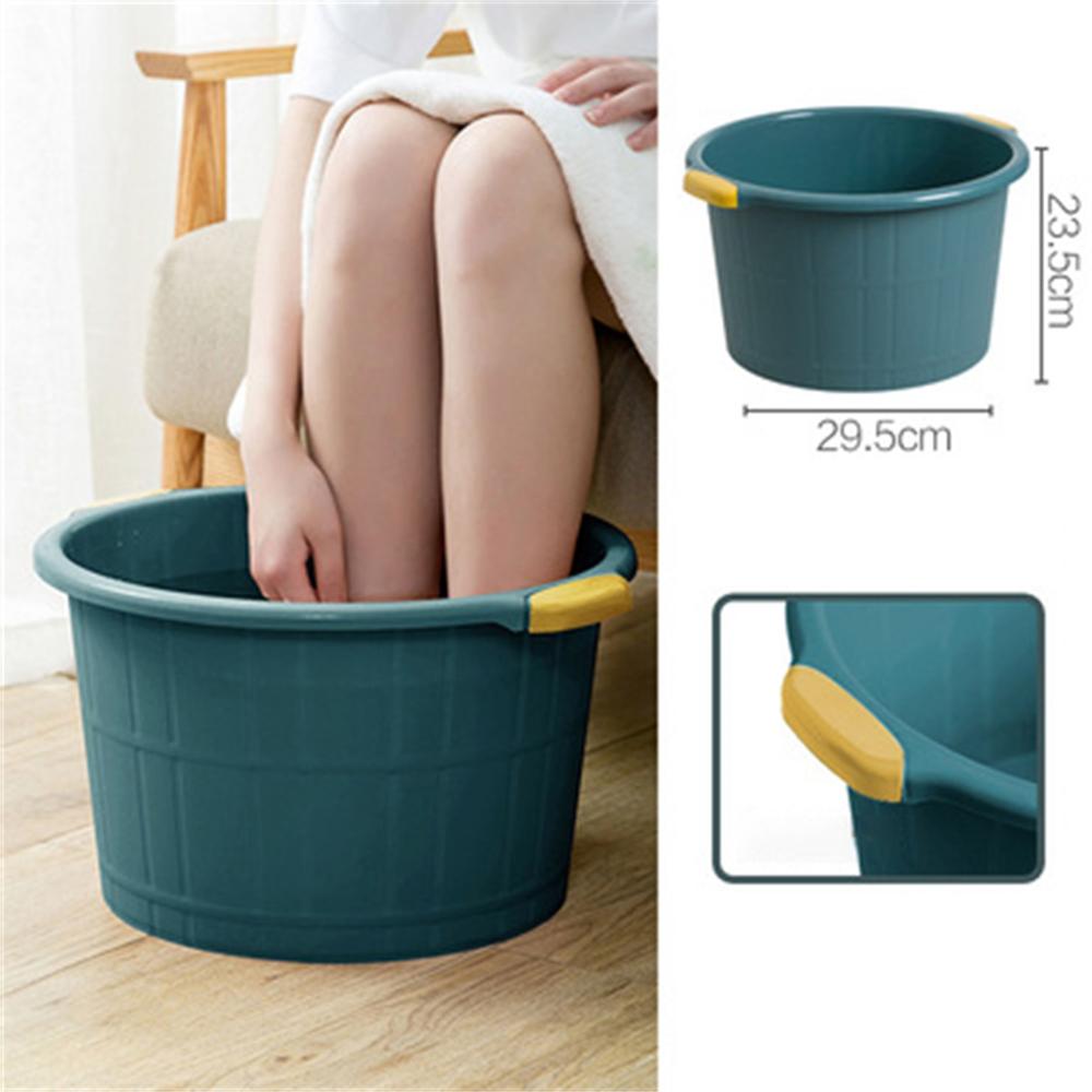 23cm runde forhøjet plast håndvask fod badekar massage rulle fod badekar tønde: Blå