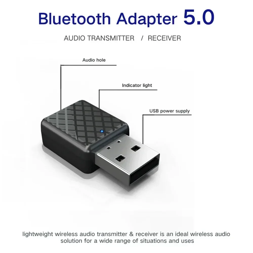 Bluetooth 5.0 Audio Zender Ontvanger Mini USB 3.5mm AUX Jack Stereo Muziek Draadloze Bluetooth Adapter Voor PC TV Auto speaker