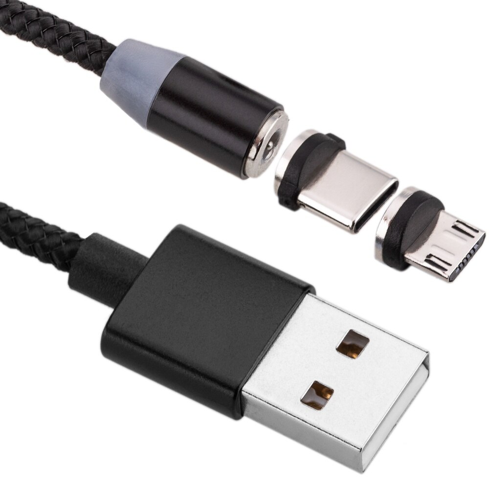 BeMatik-2 in 1 Kabel USB-EINE 2,0 männlichen zu anschlüsse USB-C und Mikro USB magnetisch 2 m geflochtene