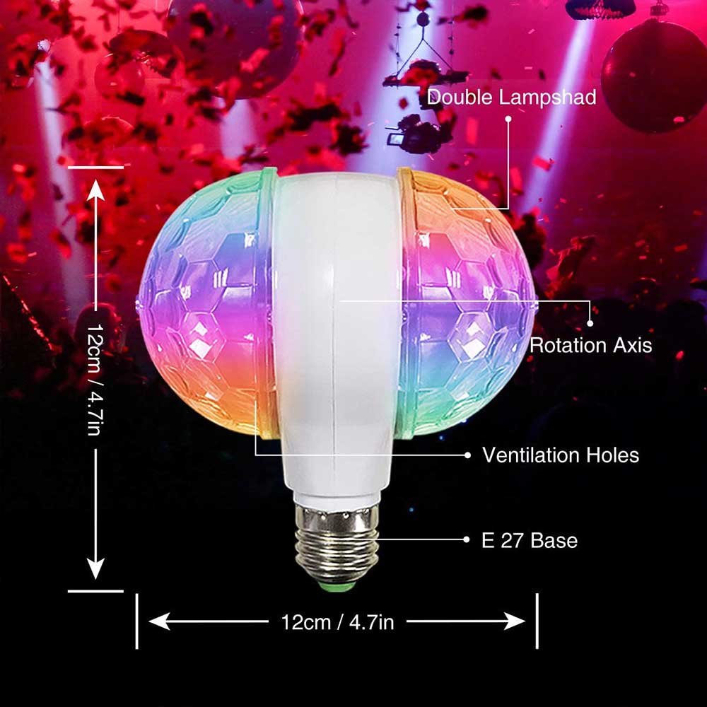6w led scenepære  e27 baser farverig rgb diskoteklysprojektor dobbelt roterende hoved atmosfæreprojektionslys til fest ktv