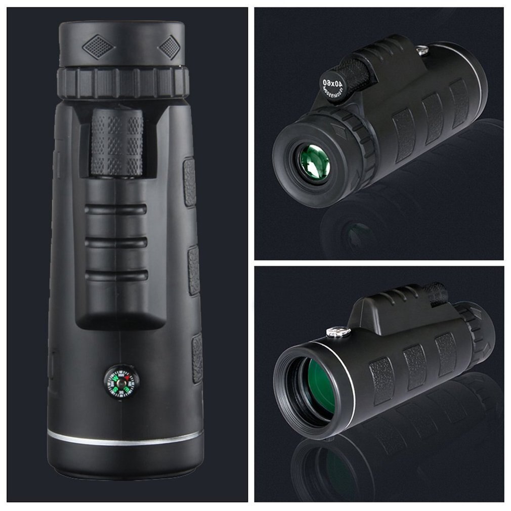 Portátil tamaño negro HandHeld Panda 40x60 ampliación ajustable Zoom Monocular telescopio viaje Camping