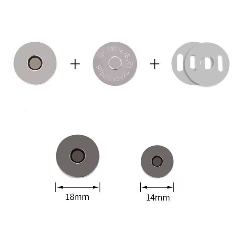 10sets 10mm 14mm 18mm Magnetic Snap Fasteners Clasps Buttons Handbag Purse Wallet Craft Bags Parts Accessories Adsorption