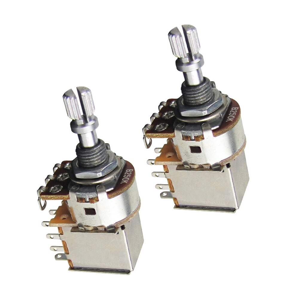 2Pcs Gitaar Potten 250K Push Pull Potmeter B250K Lineaire Taper Korte As Potten