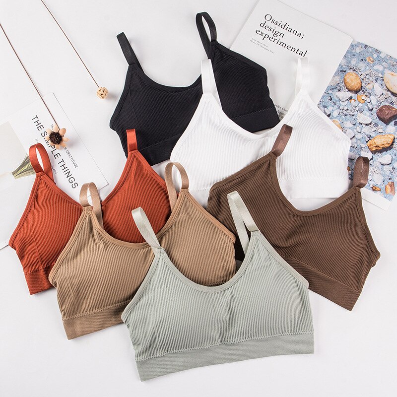 Sujetador deportivo cómodo para mujer, Bralette sin costuras, Top de Fitness, sujetador con Tirantes ajustables para correr, gimnasio, Top de realce, H07
