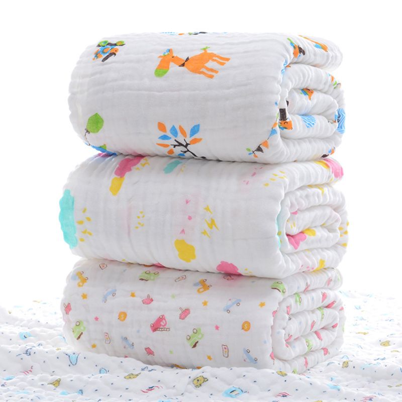 6 Layers of Baby Washcloths Kids Bath Towel Muslin Cloth Bathrobe Wrap Blanket R2JF
