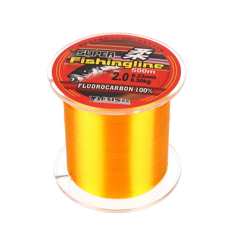 500M Nylon Fishing Line Fluorocarbon Coated Monofilament Fishing Leader Line Carp Fish Wire Fishing Accessories Golden: 0.6