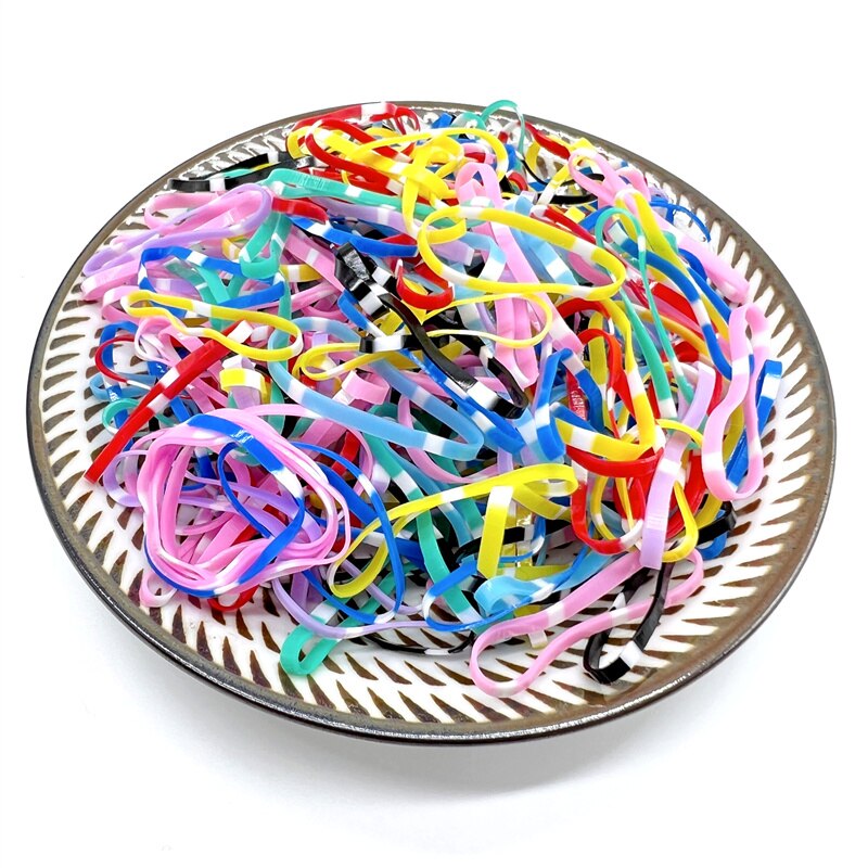 200Pcs/Pack Colourful Rubber Ring Disposable Elastic Hair Bands Ponytail Holder Rubber Band Scrunchies Kids Hair Accessories: 06