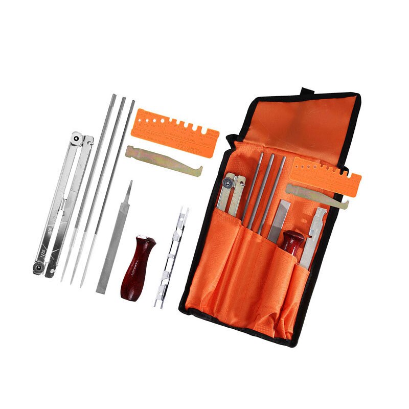 Set Of 10 Chainsaw Sharpening Kit Sharpener Tool Files Set With Storage Pouch