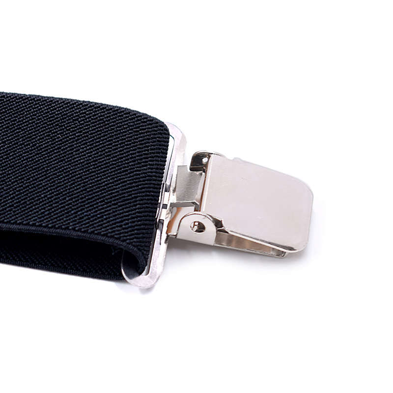 5cm Wide Men Suspenders High Elastic Adjustable 4 Strong Clips Suspender Heavy Duty X Back Trousers Braces