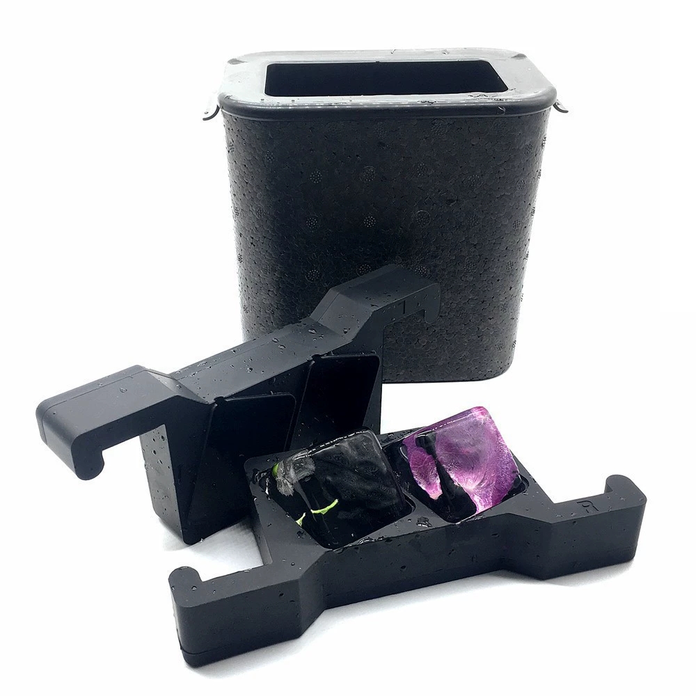 Large Ice Cube Tray Maker 2 Inch Clear Square Crystal Clear Ice Cube Maker for Cocktail,Whiskey & Bourbon Drinks for Men: Red