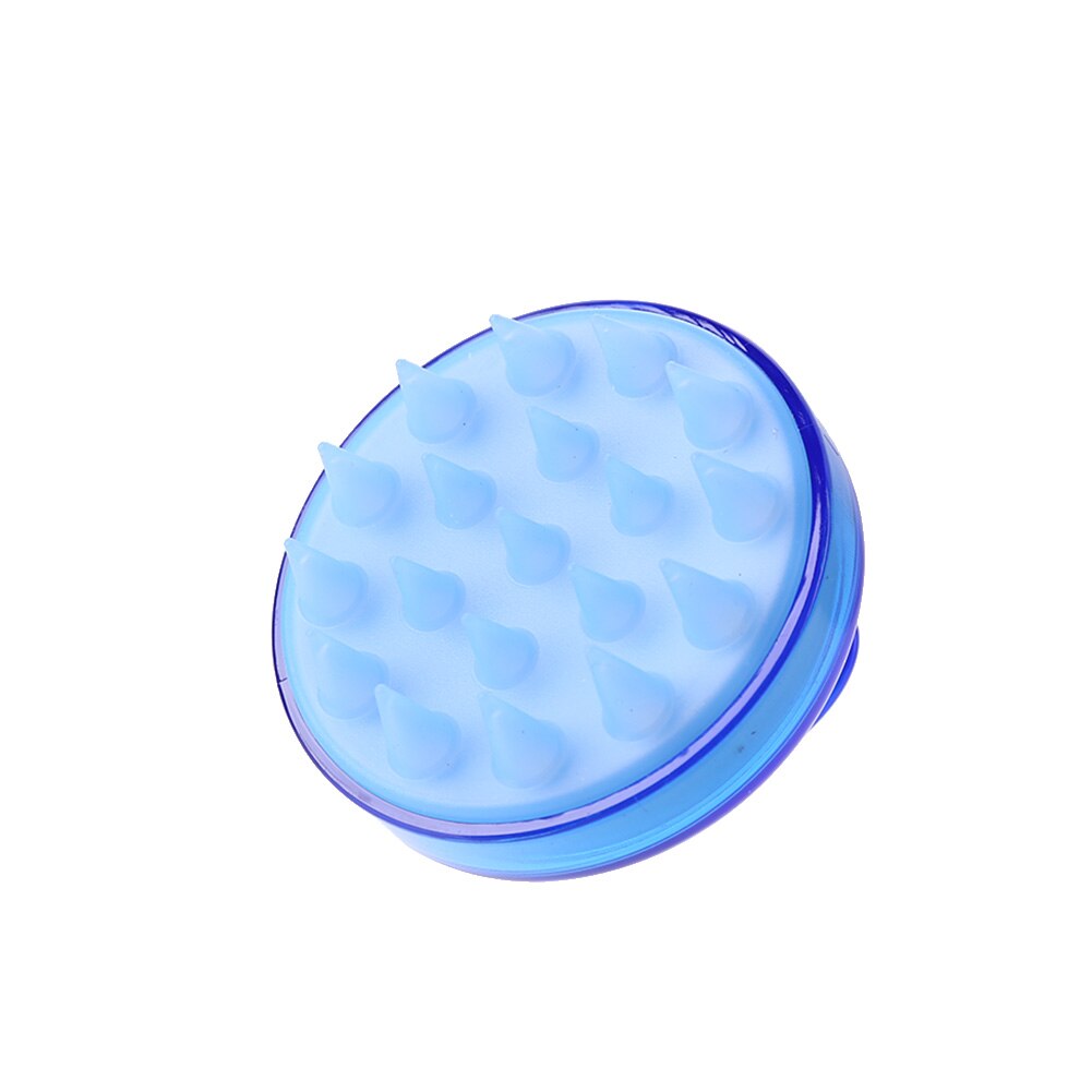 Baby Siliconen Shampoo Borstel Hoofdhuid Massage Borstel Shampoo Haar Wassen Kam Douche Borstel Bad Spa Kids Wassen Haar Tool: Blue