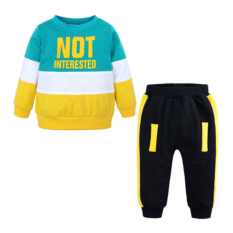 Spring Newborn Baby Girl Clothes Active Baby Boy Clothes Sets Cotton Long Sleeve Tshirt And Pants 2 Pcs Infants Tracksuit Suit: Blue / 24M