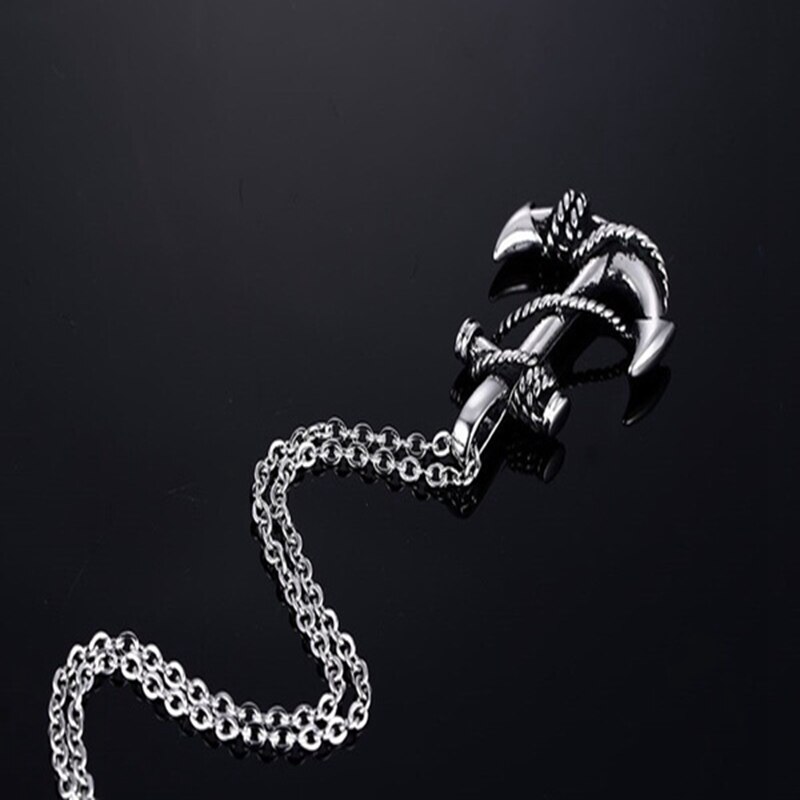 Colliers et pendentifs en acier inoxydable pour hommes, chaîne Punk Rock Hip Hop Unique pour hommes, ancre de mer, bijoux à la