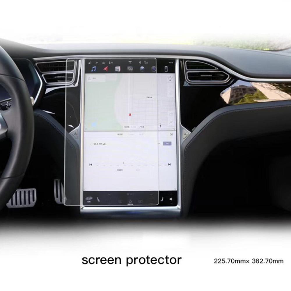 Car navigation touch screen beskytter hærdet glas 15 " center kontrol touchscreen beskytte film til tesla model 3 tilbehør
