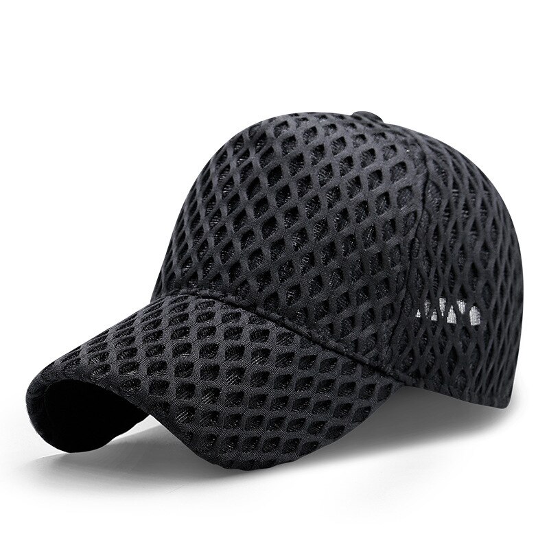 Grande taille casquette de baseball pour homme adulte été maille hip hop chapeau grande tête hommes grande taille plaine casquettes de relance M 56-60cm L 60-62cm: black / 56 to 60cm