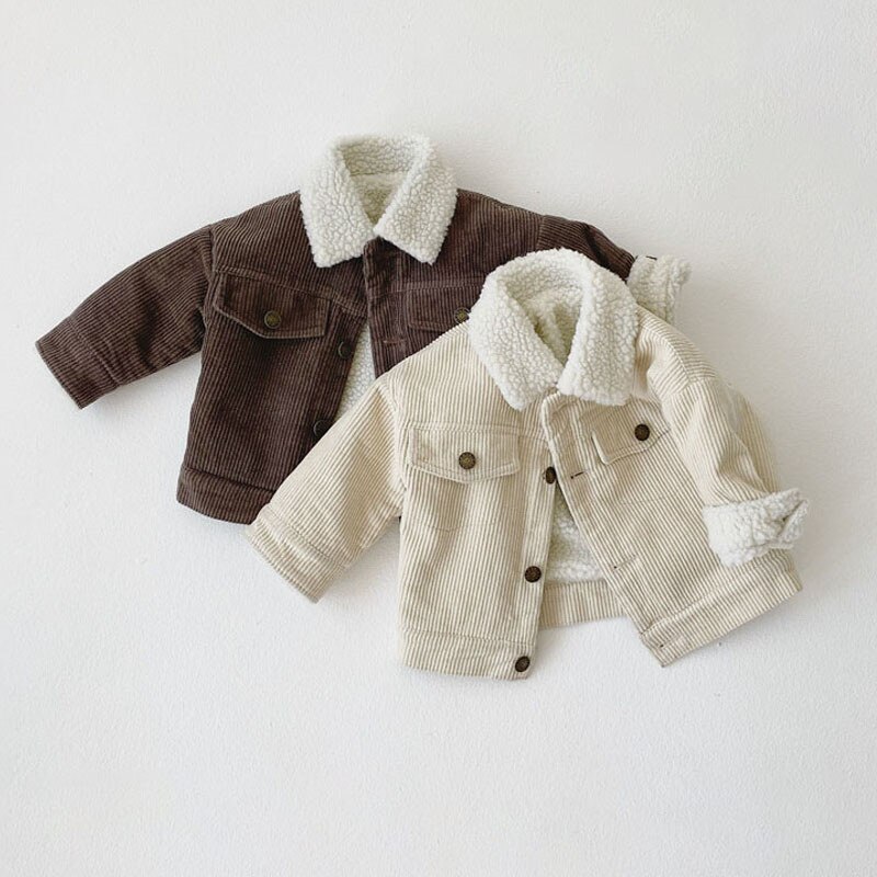 Crianças casaco meninos meninas quente jaqueta de manga longa cor sólida outono casaco de bebê engrossar outerwear casual aby roupas da menina