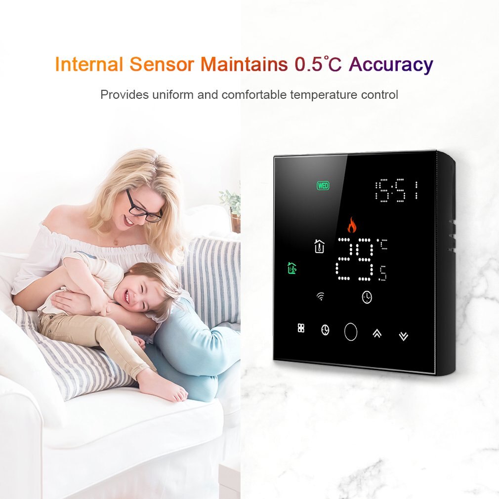 BHT-003-GALW 95-240V Wifi Smart Warm Floor Temperature Controller Voice Control Electric Heating Wall Thermostat