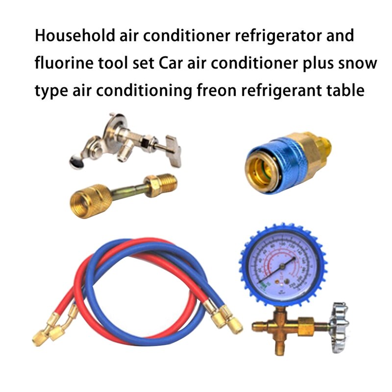 R22 Refrigerant Air Conditioning Fluoride Adding Tool Kit Car Air Conditioning Freon Common Cool Gas Meter Car Use
