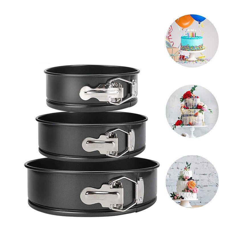 4/7/9 Inch Carbon Steel Baking Mold Bakeware Non Stick Spring Form Round Cake Baking Pan Cake Tool 3 pcs/set Kitchen Gadget
