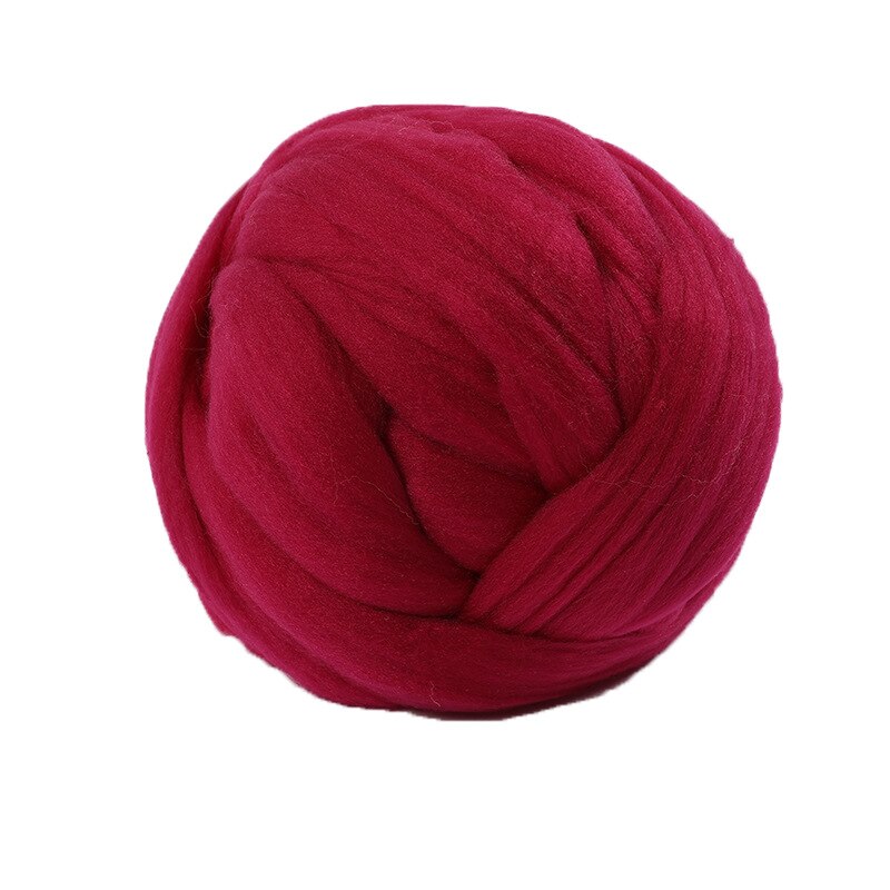 250g super tyk naturlig merinould chunky garn filt uld roving garn til spinding hånd strikning spin garn vinter varmt: 16 røde