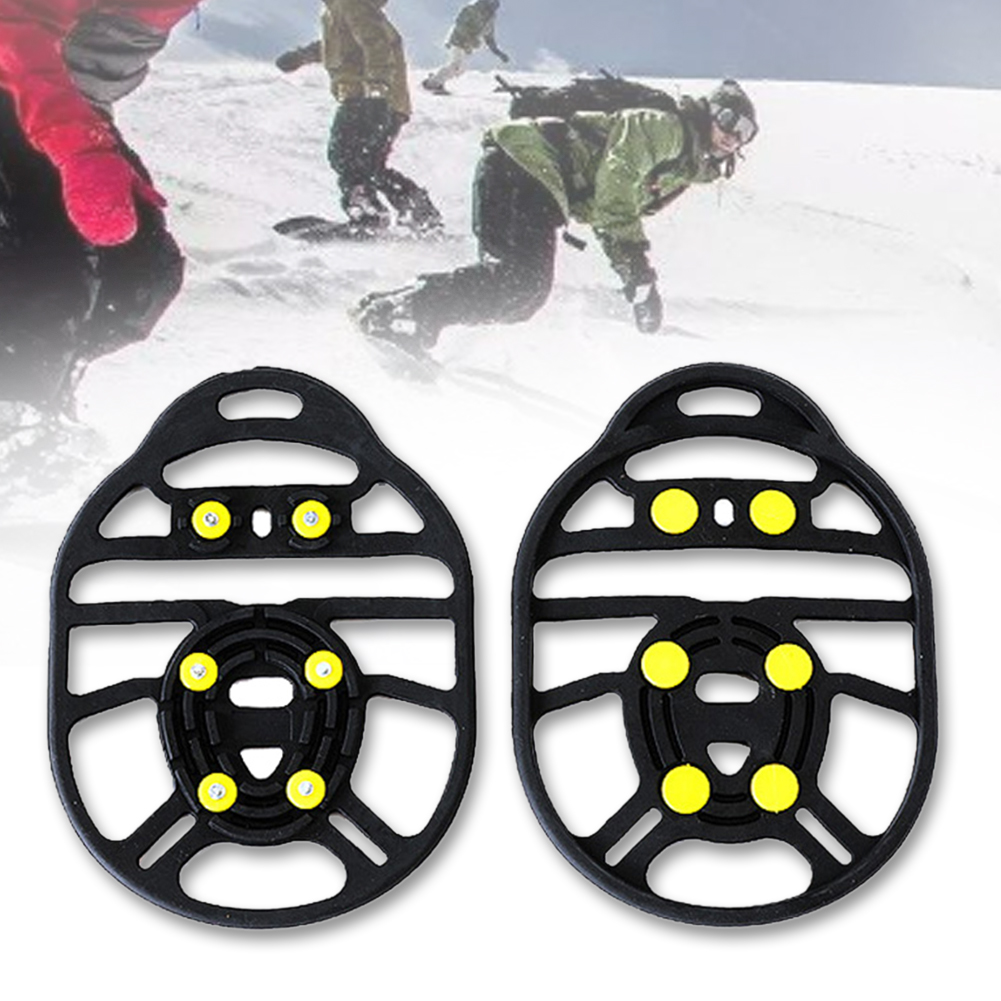 1 par letvægts trækkraft isgribe udendørs sko pigge unisex vinter stretch fit sne 6 stud klatring crampon anti slip