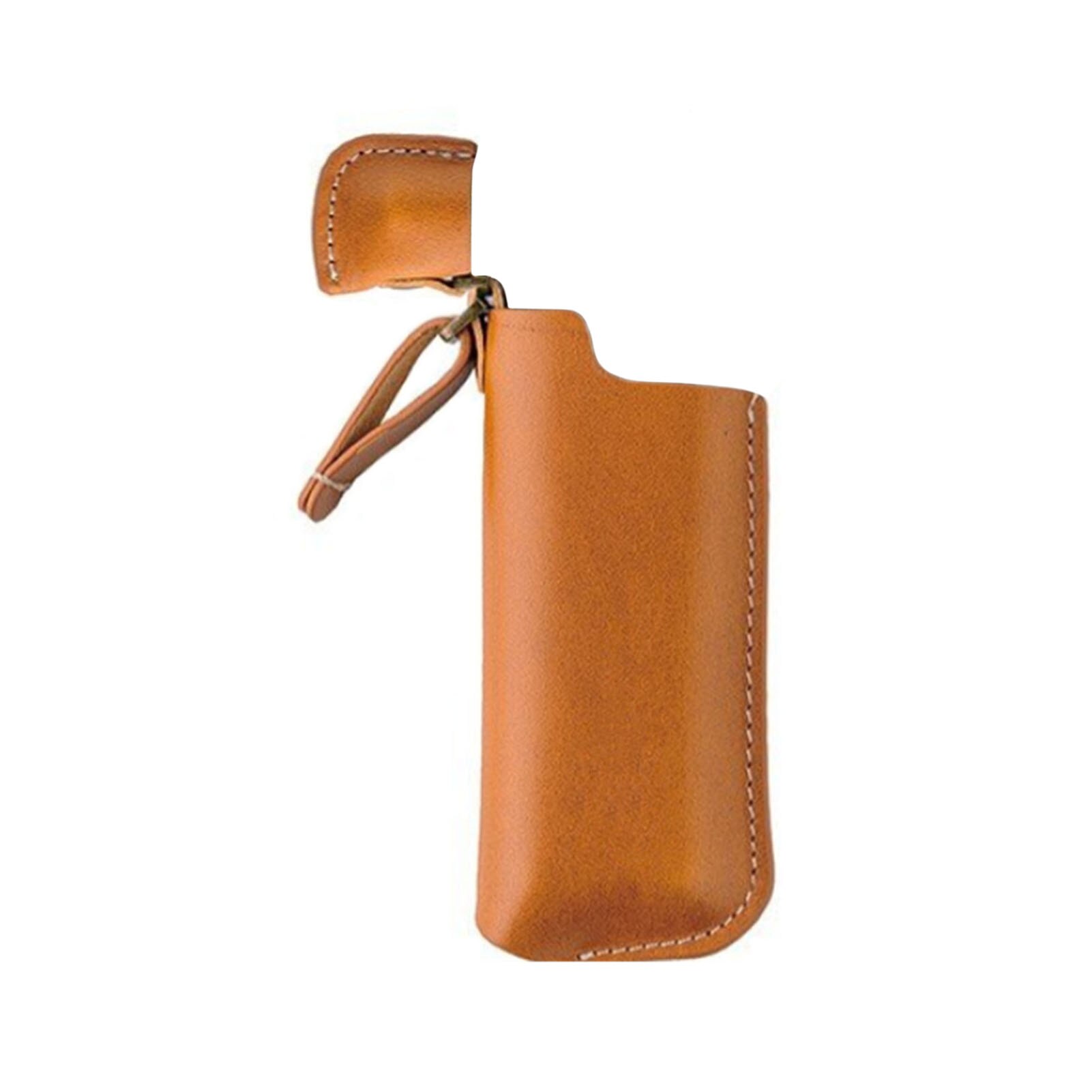 Funda de encendido para acampada al aire libre, funda de almacenamiento de encendedor de PU a prueba de viento, accesorios de acampada de 12X4cm