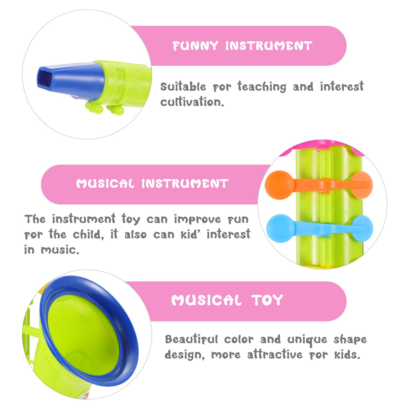 Saxofón de simulación creativa Tuba para niños, instrumento Musical de juguete, juguetes educativos para aprendizaje temprano, ayuda para la enseñanza de música