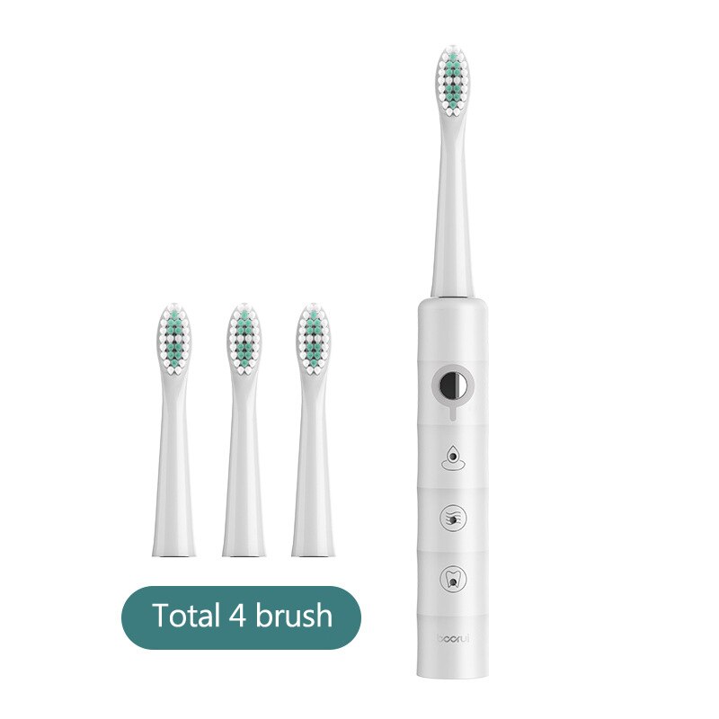 Sonic cabeças de escova de dentes elétrica ipx7 à prova dwaterproof água 6 modos carregamento usb recarregável dupont cerdas desconto adulto para mulher: Marfim