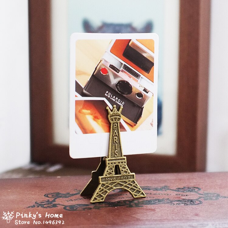 Vintage Metalen Eiffeltoren Parijs Memo Clip Bericht Houders Kaarthouder Foto Clip