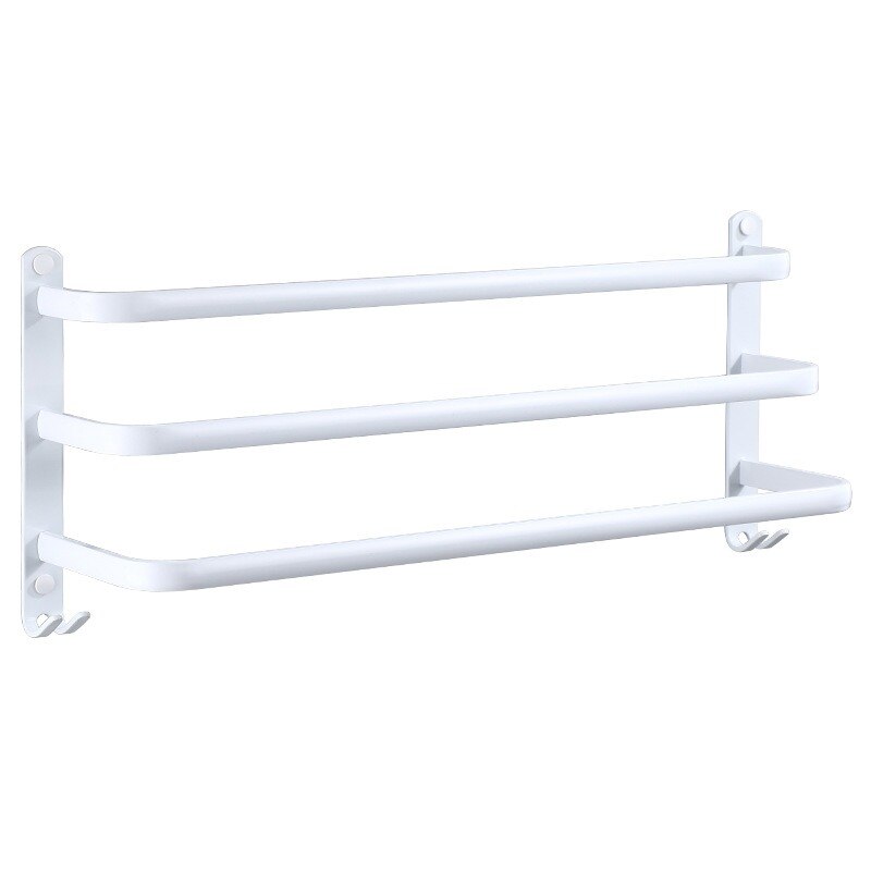 Towel Hanger Wall Mounted Towel Rack Bathroom Space Aluminum White Towel Bar Rail Matte White Towel Holder