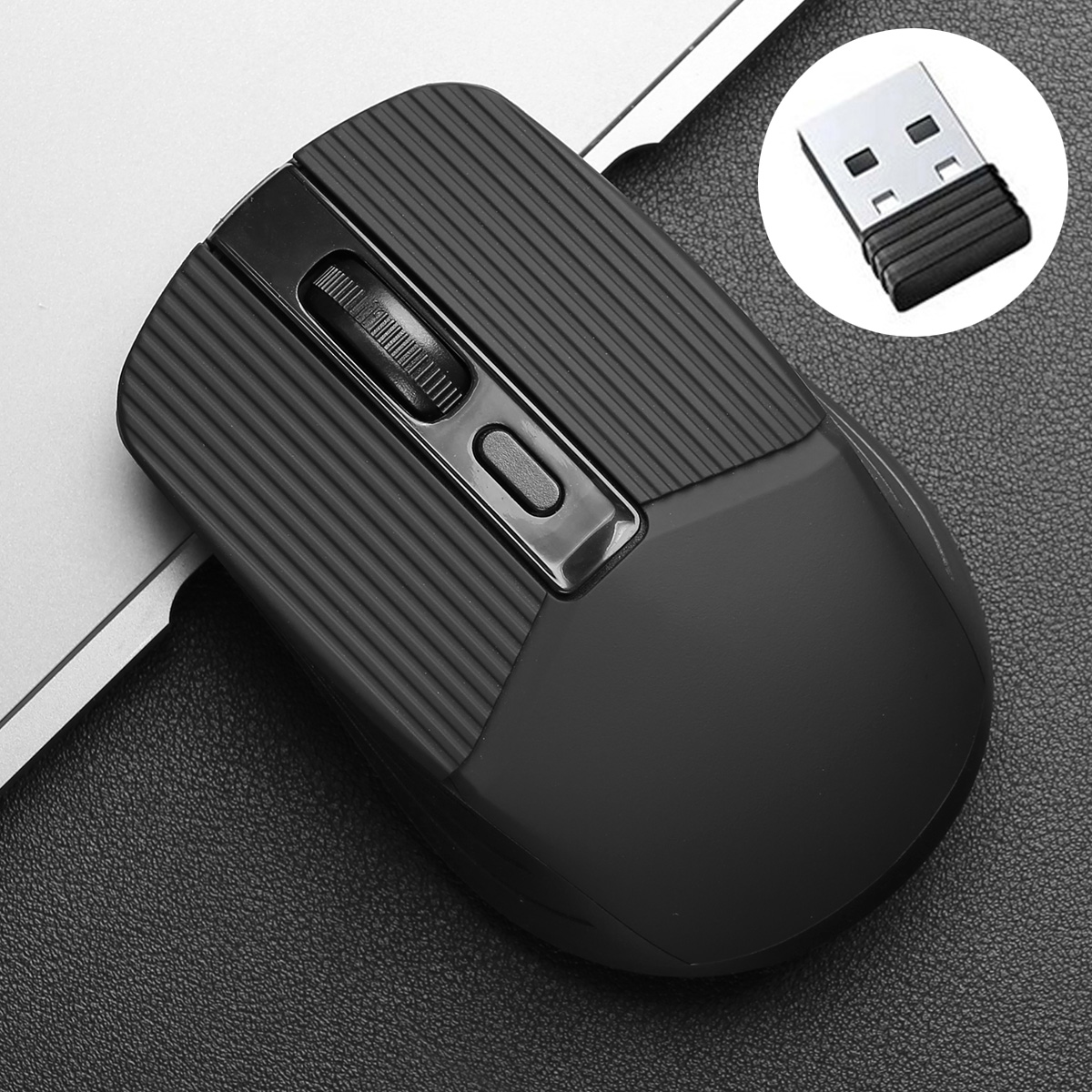 Trådløs gamingmus med usb-modtager 2.4g trådløs mus 1600 dpi optisk sensor til bærbar computer/win/mac gamermus til computer: Mørke