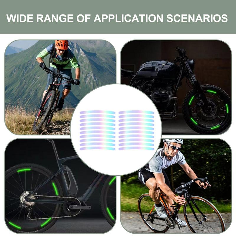 20 pz/borsa raggi ruota di bicicletta adesivo riflettente tubo striscia di luce di avvertimento fai da te 9 cm MTB ciclismo riflettente adesivi per cerchioni fai da te