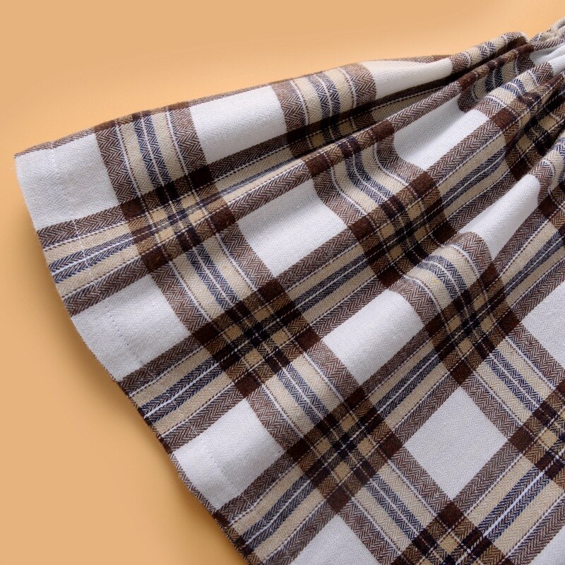 Gonna a quadri classica per ragazze primavera e autunno gonne a pieghe elastiche in vita per bambini nuovi WT589