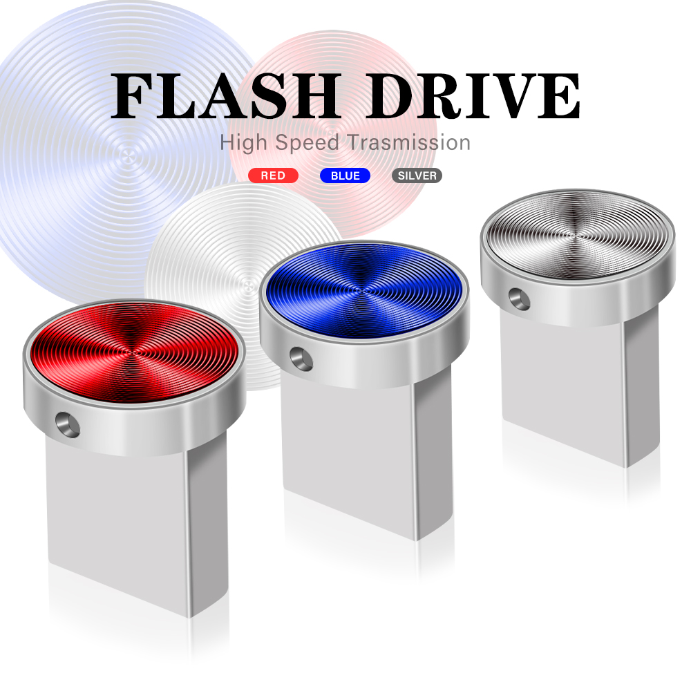 Super Mini pamięć USB dyski 128GB metalowe pióro 64GB wodoodporny Pendrive 32GB czerwony niebieski srebrny Pendrive 16GB rzeczywistej pojemności