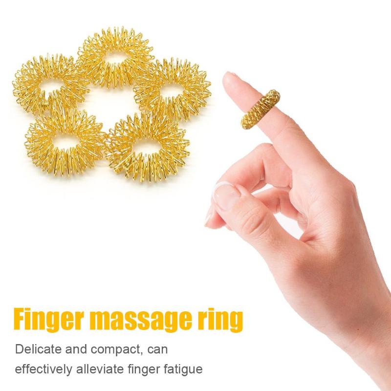 5 stuks /10 stuks ijzeren vingermassage ring acupunctuur ring hand vinger ontspanningsmassage afvallen gezondheidszorg hulpmiddelen