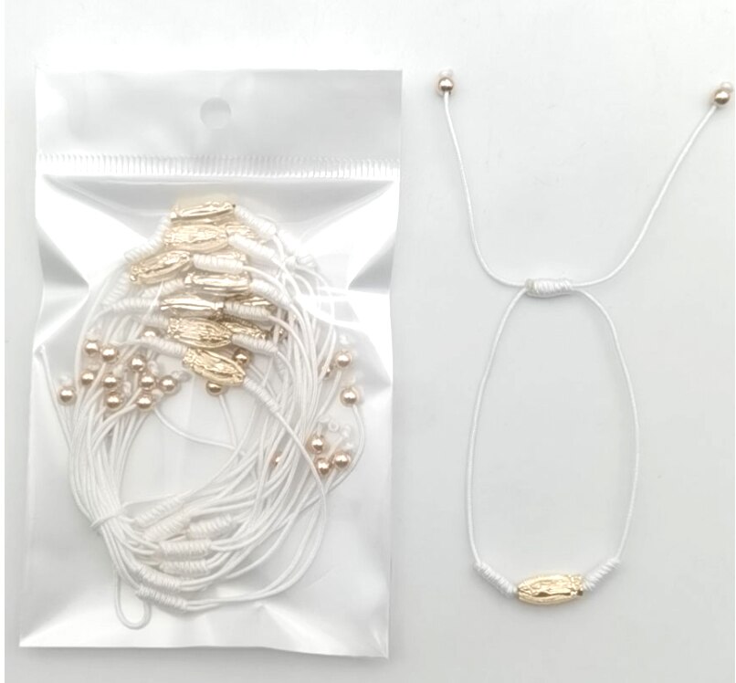 12 handgewebte armbänder mit goldenem motiv der jungfrau Maria/des heiligen Judas – Ideal für freunde, Partner und familie.